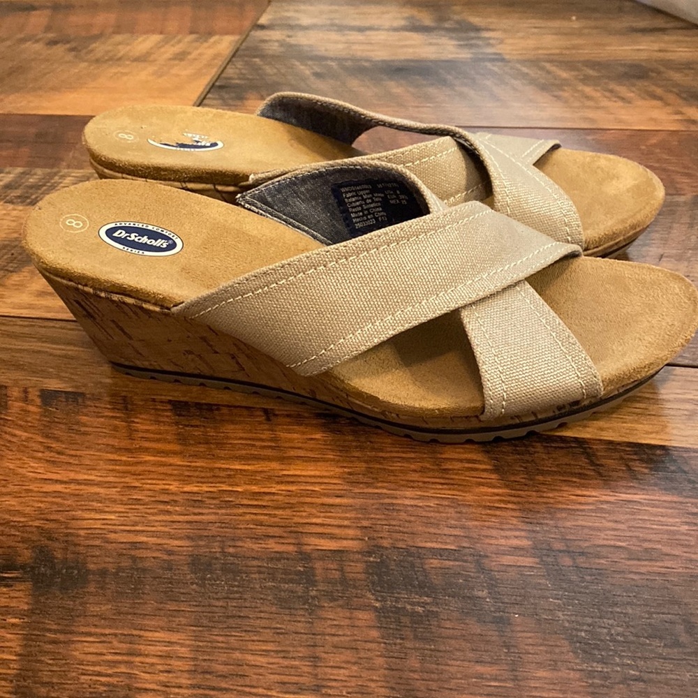 Dr. Scholl's Beige/Tan Wedge Sandals